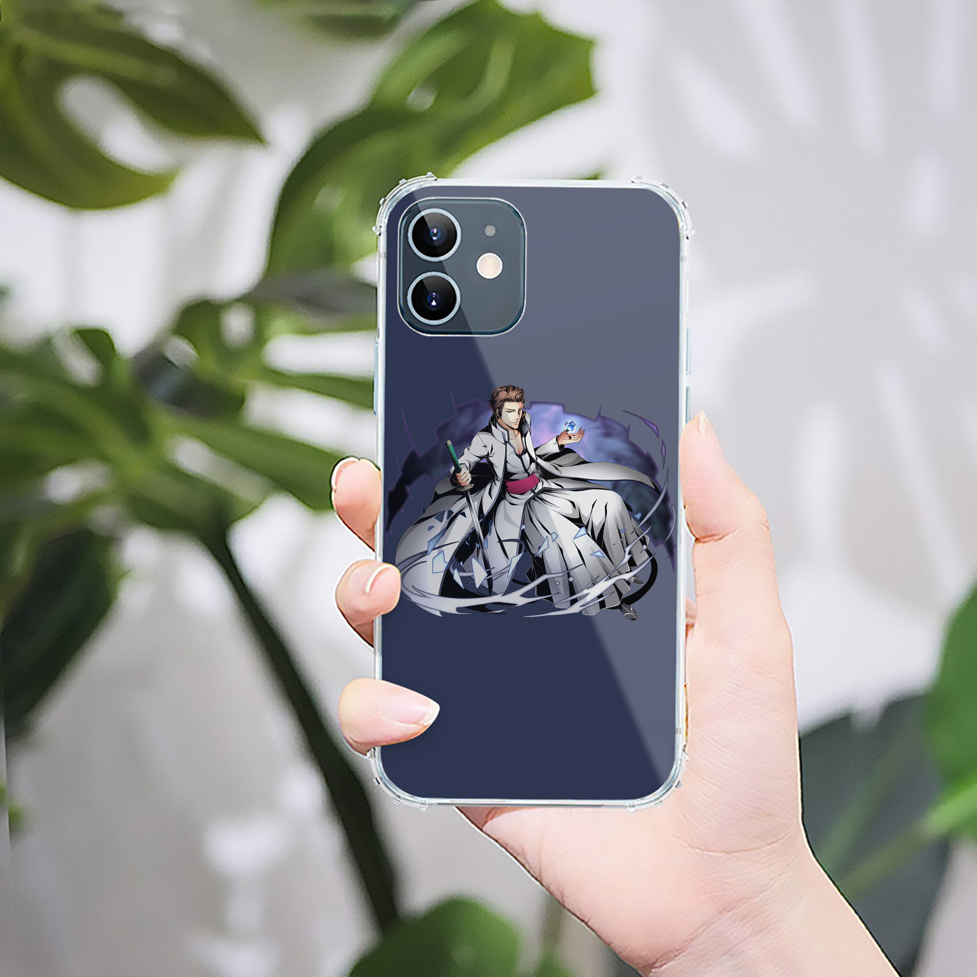 （画像用） ブリーチ 藍染 惣右介（あいぜん そうすけ） BLEACH Aizen Sousuke 【iPhone 12シリーズ対応】透明スマホケース（クリアソフトケース）
